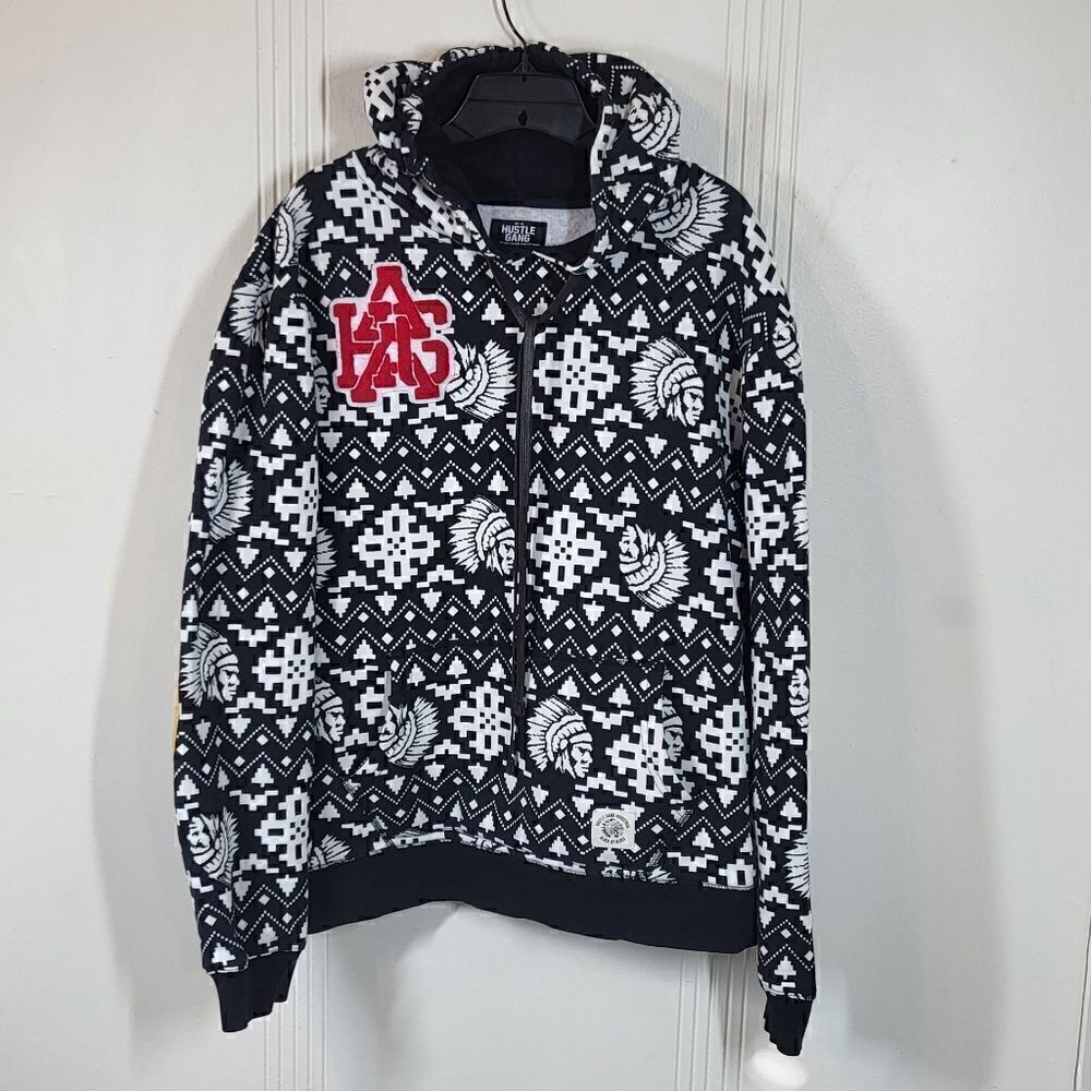 Hustle Gang Men's Black & White Hoodie